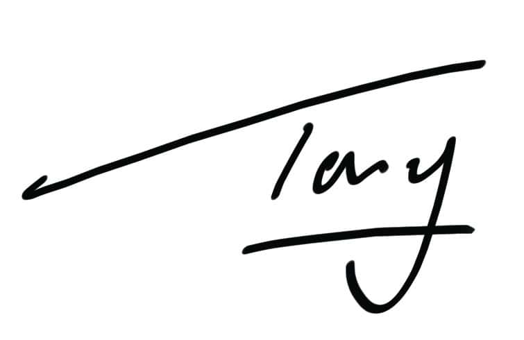 Tony Stewart handwritten name